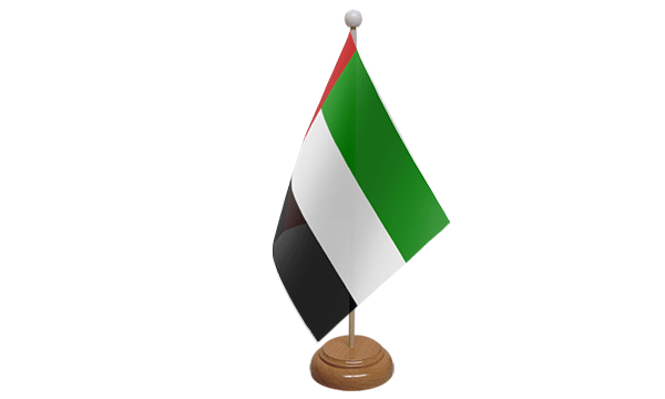 United Arab Emirates Small Flag with Wooden Stand
